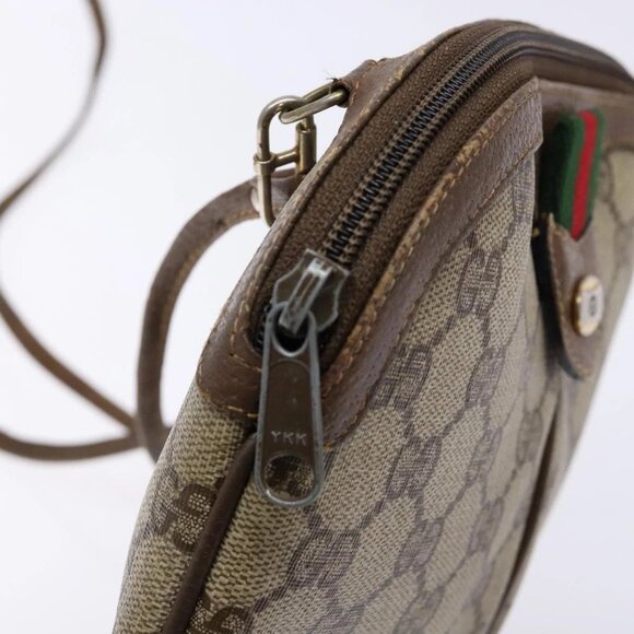 GUCCI GG Supreme Web Sherry Line Shoulder Bag PVC Beige 904 02 047 Auth bs28432 - Picture 11 of 16